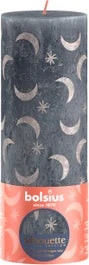 Bolsius Stompkaars Rustiek Silhouette Blauw 85 Uur D 6,8 H 19 Cm