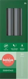 Bolsius Dinerkaars Essentials Grijs 8 Uur 4,5 X 8,8 X 23,7 Cm 8 Stuks