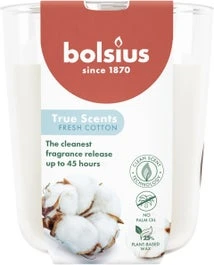 Bolsius Geurkaars True Scents Fresh Cotton Wit 45 Uur D 8,4 H 5,2 Cm