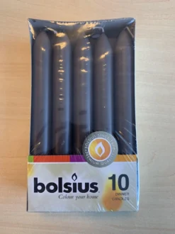 Bolsius Dinerkaarsen - Grijs - 10 Stuks