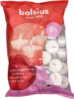Bolsius - 270 Duurzamere Waxinelichtjes - Theelichtjes - Wit - 8 Branduren -Bolsius 900x1200 3