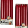 Bolsius Dinerkaarsen - 230/20 Kleur Wijnrood / Bordeaux - 20 Kaarsen In 2 Verpakkingen