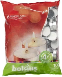 Bolsius Theelicht Wit 4 Uur 100st 8 X 1ZK - Voordeelverpakking