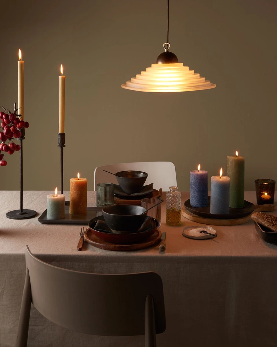 Bolsius - Rustieke Kaars - 4 Stuks - Antraciet - 13cm 2 Bolsius - Rustieke Kaars - 4 Stuks - Antraciet - 13cm - Afbeelding 2