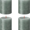Bolsius Stompkaarsen Shimmer 4 St Rustiek 80x68 Mm Oxideblauw