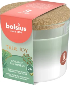 Bolsius - True Joy - 6 Geurkaarsen Met Kurken Deksel - Botanic Freshness - Groen - Voordeelverpakking - Geurkaars - Paasdecoratie